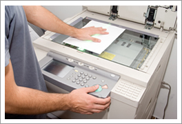 Copier machine in use